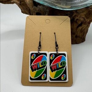 Uno Wild Earrings Metal Hook with Backs